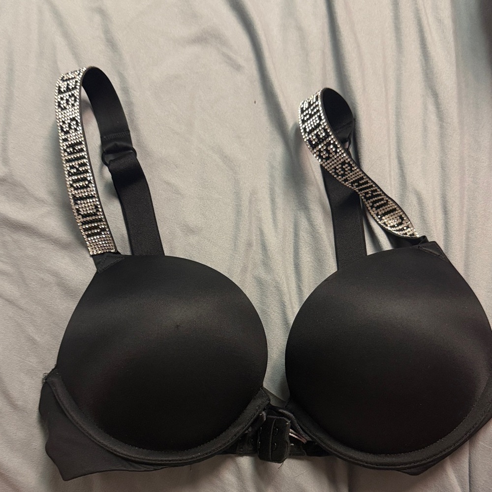 Victoria's Secret Black Bra with Embellished Straps